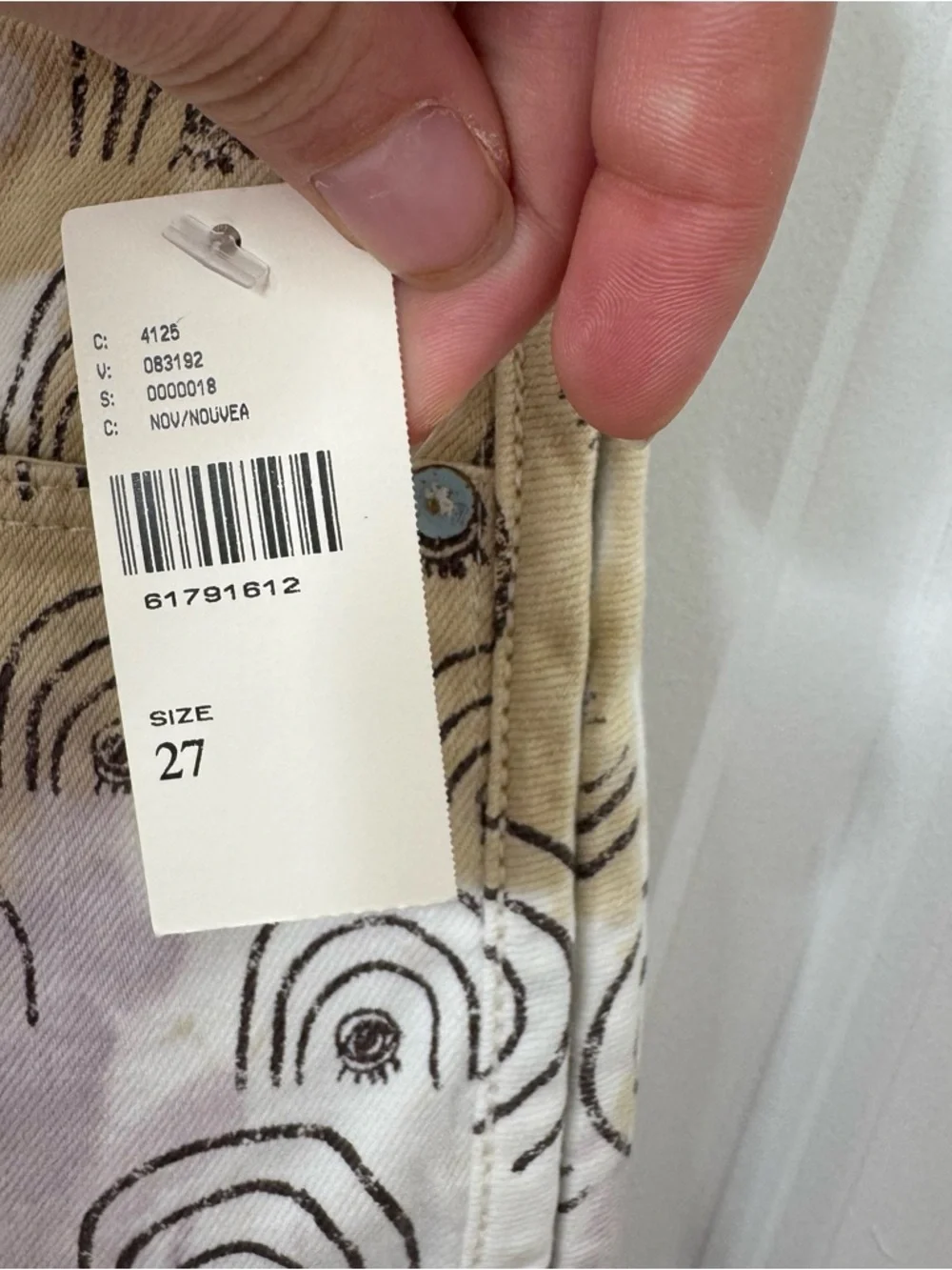 Anthropologie Hannah leathers Multicolor Rainbow-Print denim Shorts nwt 27 - Picture 4 of 10